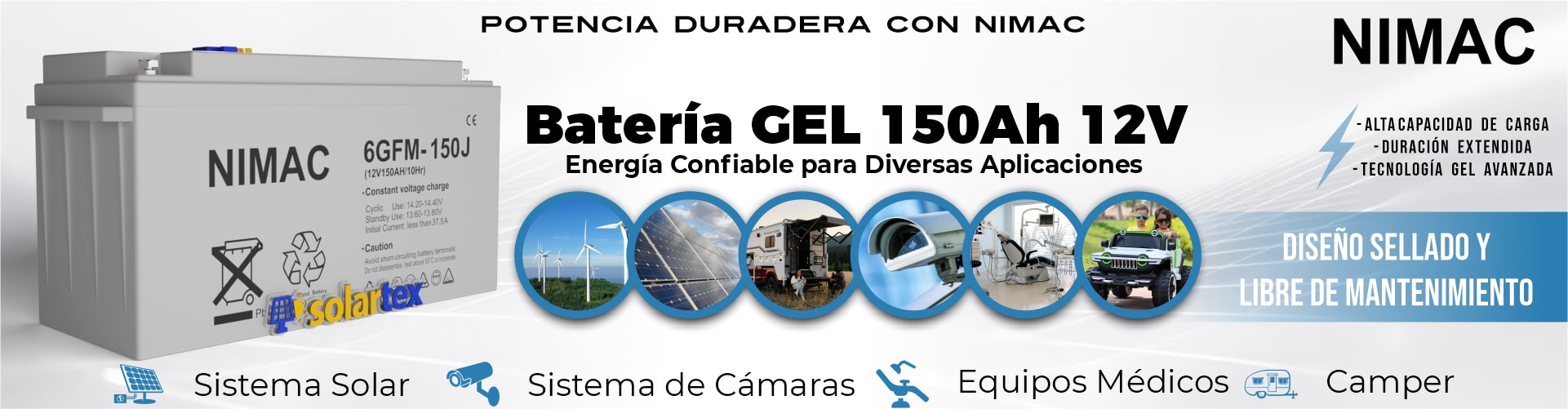 Batería de GEL 150Ah 12V Nimac