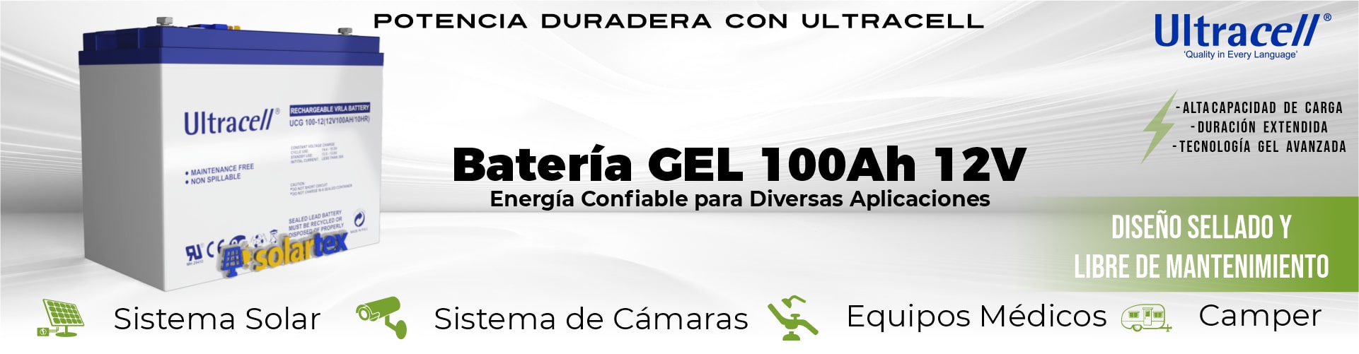 batería gel 100ah 12v ultracell