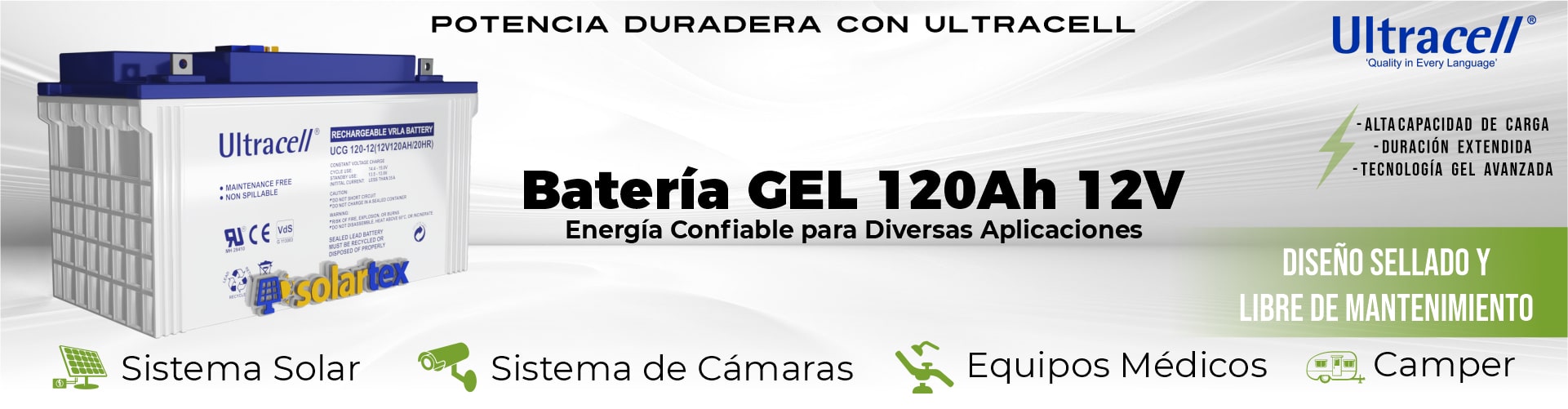 batería gel 120ah 12v ultracell