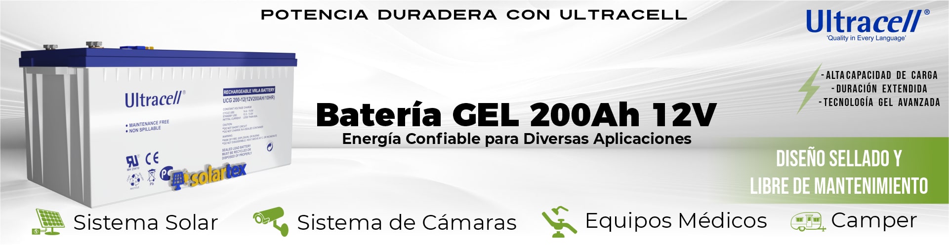 batería gel 200ah 12v ultracell