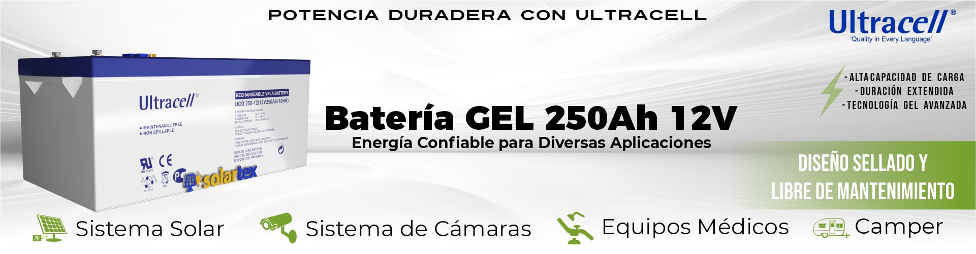 batería gel 250ah 12v ultracell