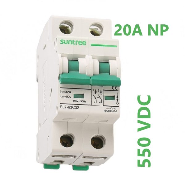 Breaker DC 550V 20A 2P NP Suntree