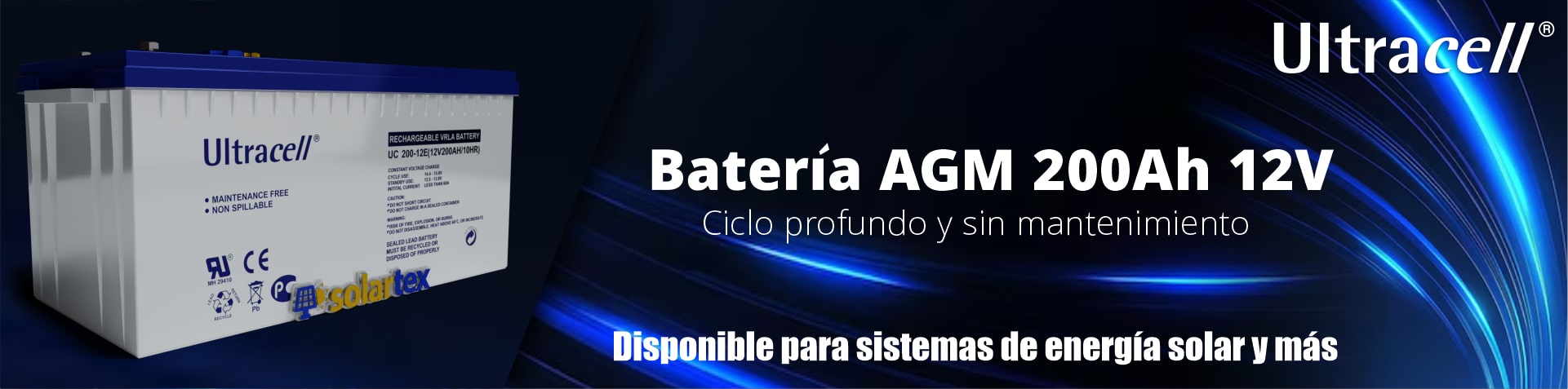 Batería AGM 200Ah 12V Ultracell