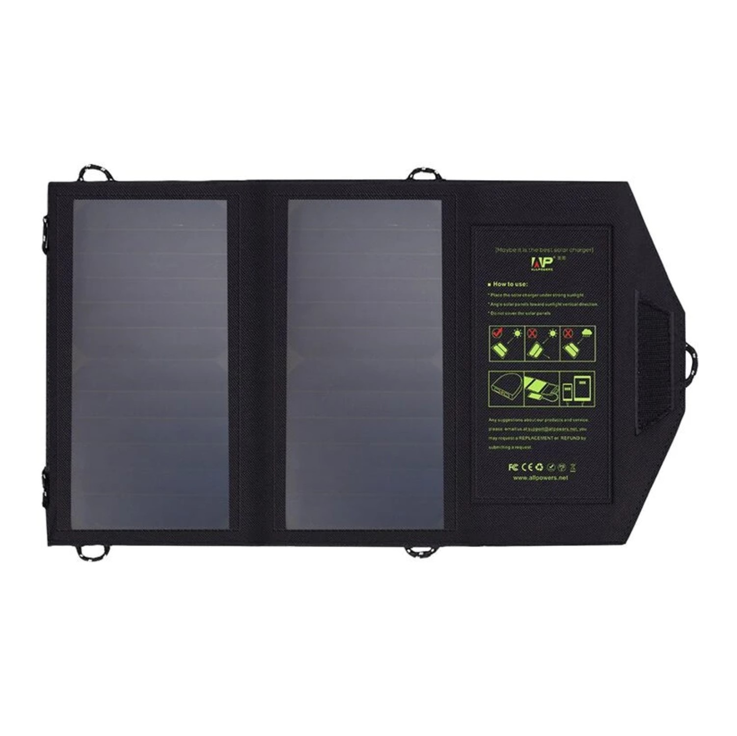 Panel Solar Plegable Portátil 5V-21W ALLPOWERS - Solartex Chile