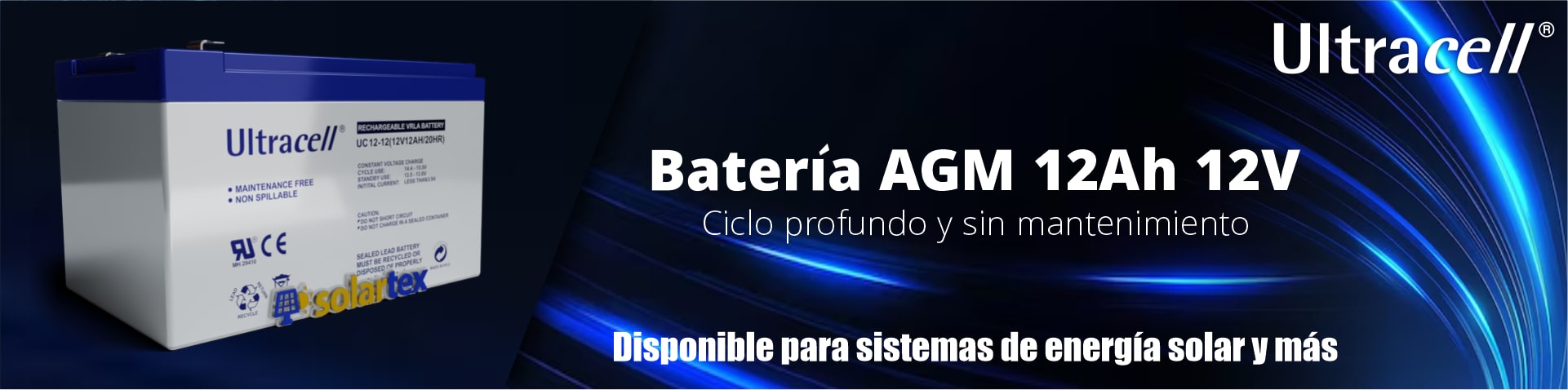 Batería AGM 12Ah 12V Ultracell