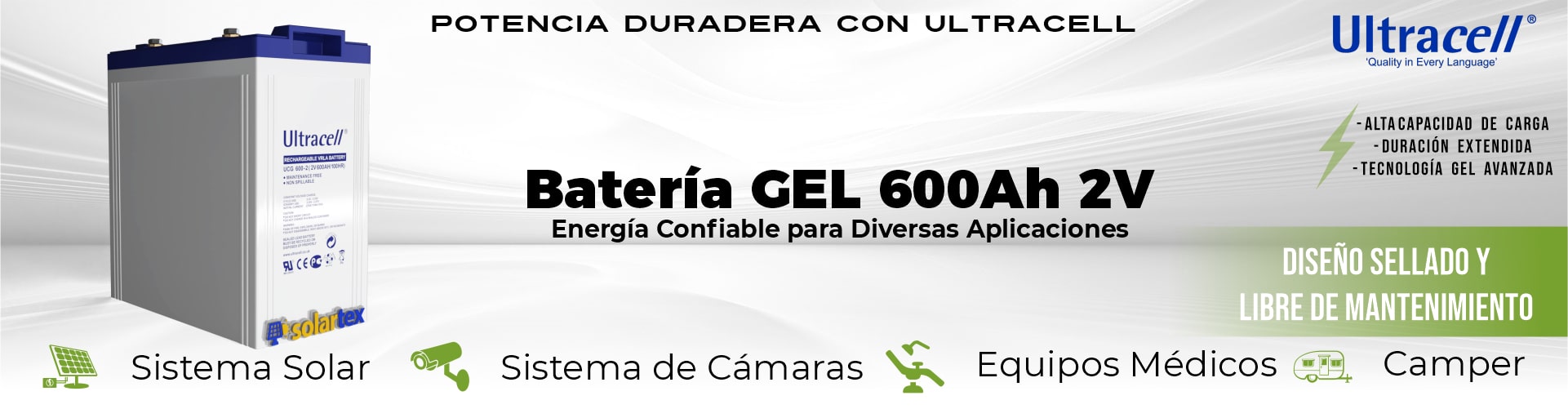 Batería GEL 600Ah 2V Ultracell