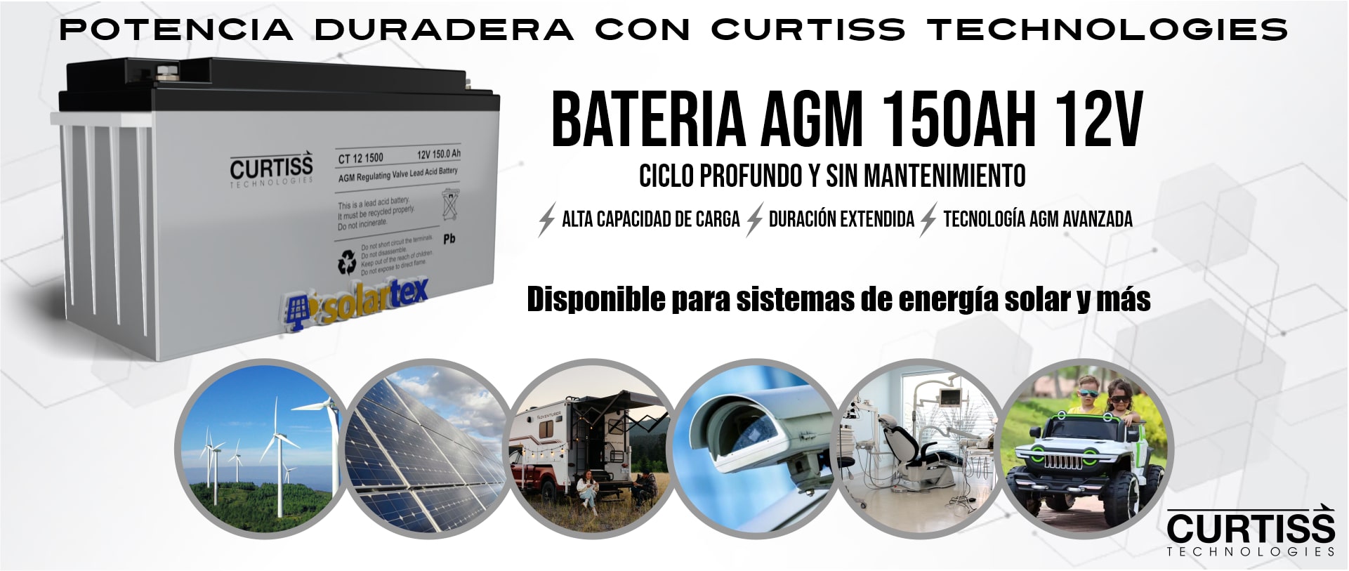 Batería de AGM 150Ah 12V Curtiss