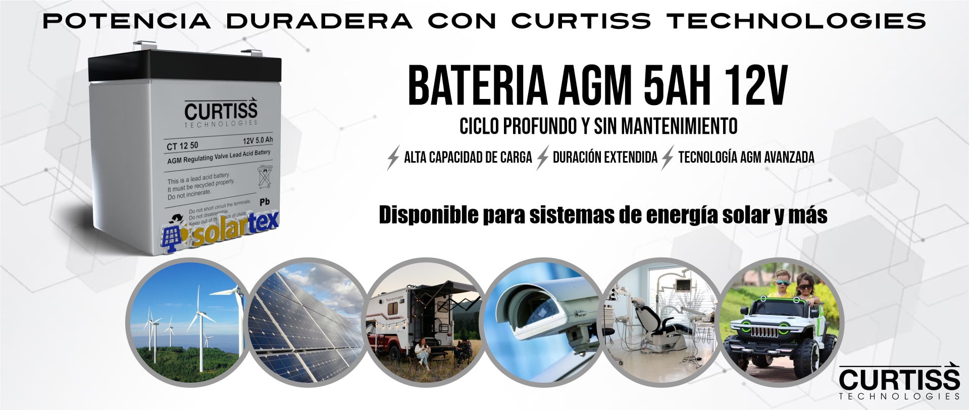 Batería de AGM 5Ah 12V Curtiss