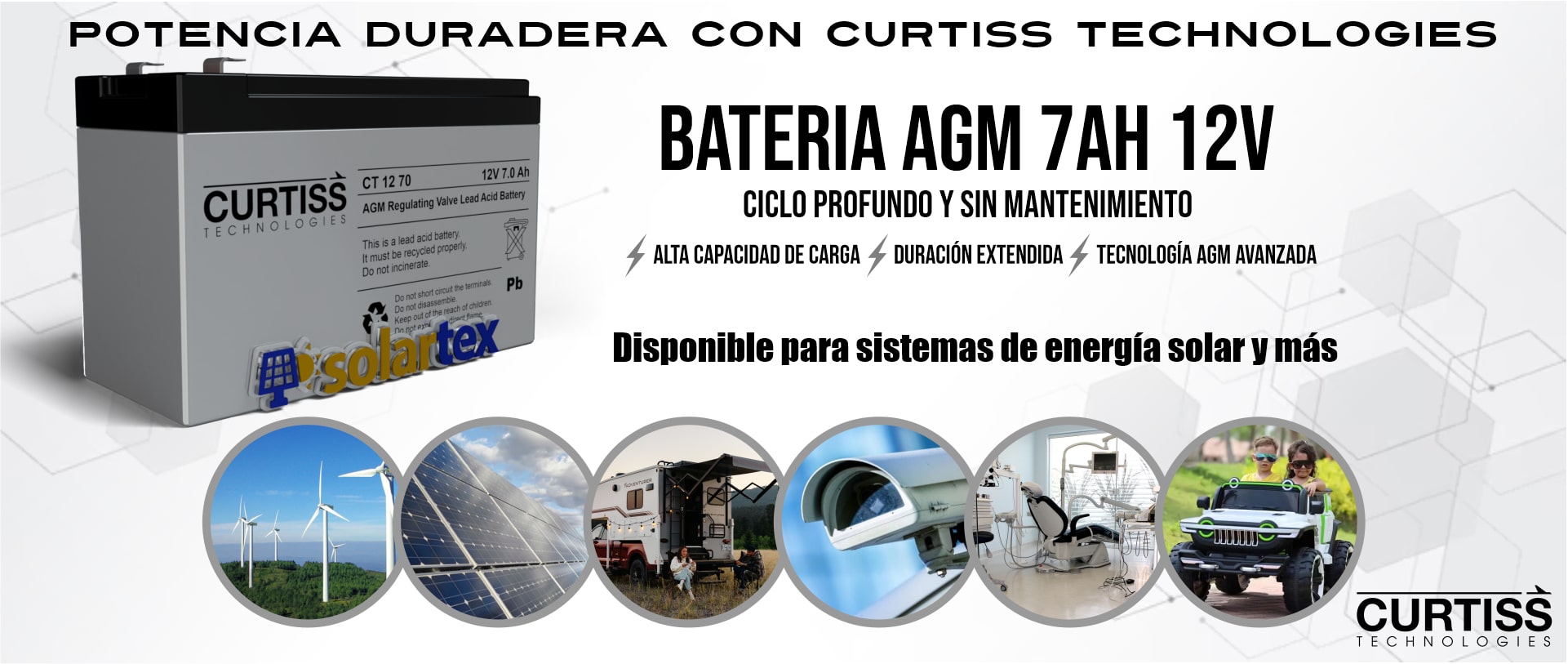 Batería de AGM 7Ah 12V Curtiss