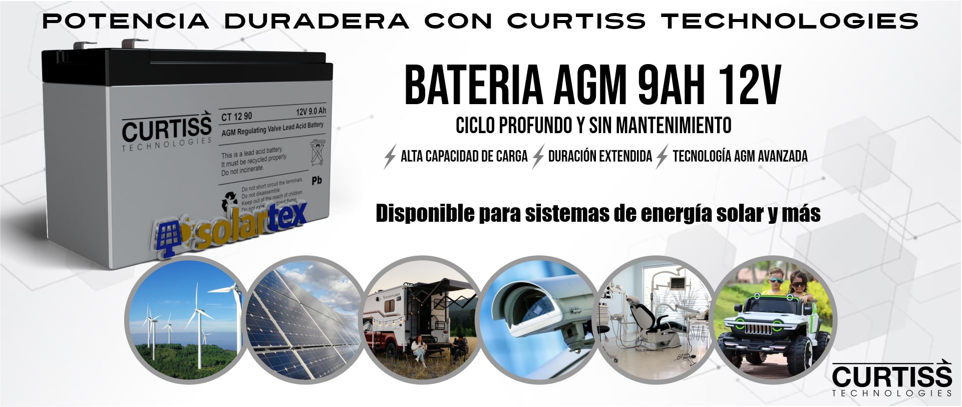 Batería de AGM 9Ah 12V Curtiss