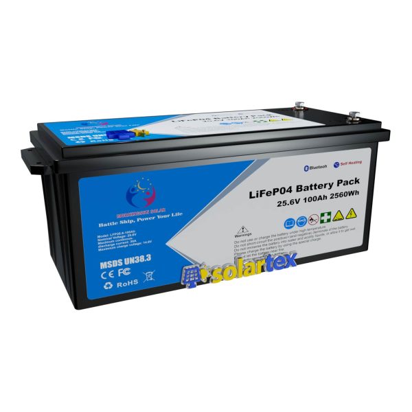 Batería de litio 100ah 25.6V Lifepo4 Morningsun Solar